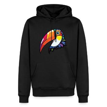 Tukan Tropischer Vogel Buntes Aquarell Tier - Männer Premium Bio Hoodie - Schwarz - Vorne - Nico (187cm)