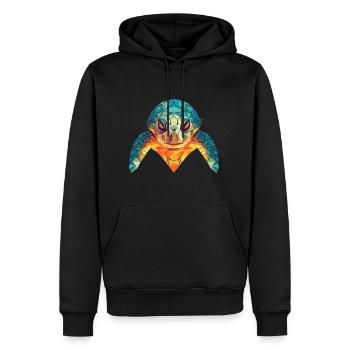 Tortue de mer Aquarelle colorée Illustration d’animaux - Sweat à capuche Premium bio Homme - noir - Devant - Nico (187cm)