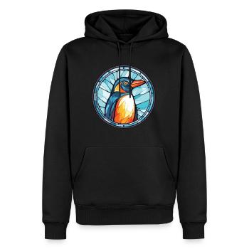 Pinguin Bunte Aquarell-Tierillustration - Männer Premium Bio Hoodie - Schwarz - Vorne - Nico (187cm)