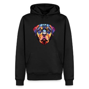 Rottweiler Hund Buntes Aquarell Tier Karikatur - Männer Premium Bio Hoodie - Schwarz - Vorne - Nico (187cm)