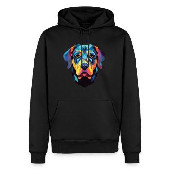 Rottweiler Hund Buntes Aquarell Tier Karikatur - Männer Premium Bio Hoodie - Schwarz - Vorne - Nico (187cm)