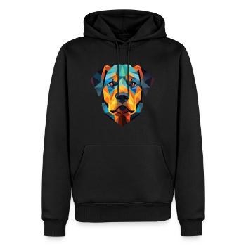 Rottweiler Hund Buntes Aquarell Tier Karikatur - Männer Premium Bio Hoodie - Schwarz - Vorne - Nico (187cm)
