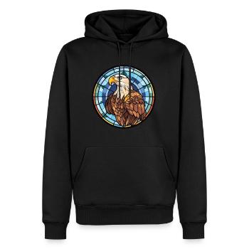 Eagle Colorful Watercolor Animal Pet Illustration - Men’s Premium Organic Hoodie - black - Front - Nico (187cm)
