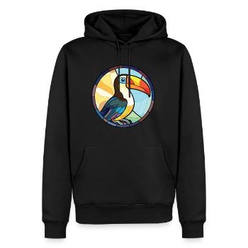 Toucan Aquarelle colorée Animal Animal Illustration - Sweat à capuche Premium bio Homme - noir - Devant - Nico (187cm)