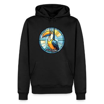 Toucan Aquarelle colorée Animal Animal Illustration - Sweat à capuche Premium bio Homme - noir - Devant - Nico (187cm)