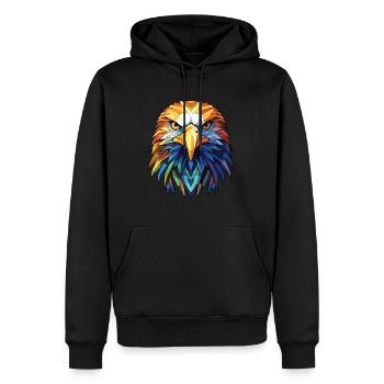Eagle Colorful Watercolor Animal Pet Illustration - Men’s Premium Organic Hoodie - black - Front - Nico (187cm)