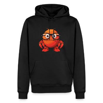 Craw portant des lunettes dessin animé Kawaii Illustration - Sweat à capuche Premium bio Homme - noir - Devant - Nico (187cm)