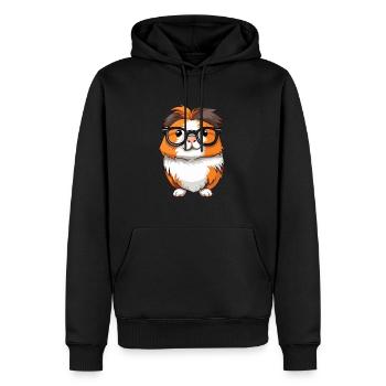 Cochon d’Inde avec lunettes Cartoon Kawaii Illustratio - Sweat à capuche Premium bio Homme - noir - Devant - Nico (187cm)