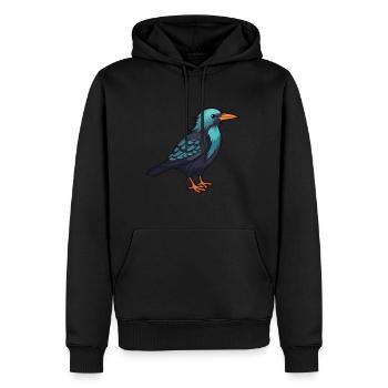 Starenkarikatur Kawaii Aquarellillustration - Männer Premium Bio Hoodie - Schwarz - Vorne - Nico (187cm)