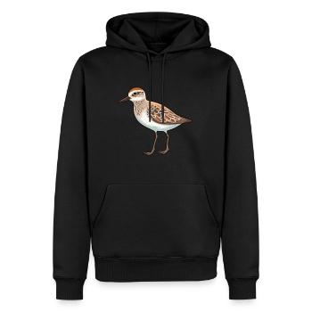 Sandpiper Cartoon Kawaii Aquarelle Illustration - Sweat à capuche Premium bio Homme - noir - Devant - Nico (187cm)