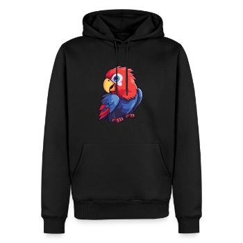 Rosella Cartoon Kawaii Aquarelle Illustration - Sweat à capuche Premium bio Homme - noir - Devant - Nico (187cm)