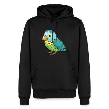 Sittich-Karikatur-Kawaii-Aquarell-Illustration - Männer Premium Bio Hoodie - Schwarz - Vorne - Nico (187cm)