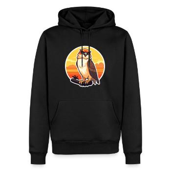 Falke Lustige Karikatur Kawaii Strand Illustration - Männer Premium Bio Hoodie - Schwarz - Vorne - Nico (187cm)