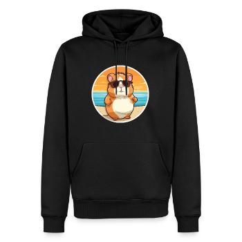 Hamster Lustige Karikatur Kawaii Strand Illustration - Männer Premium Bio Hoodie - Schwarz - Vorne - Nico (187cm)