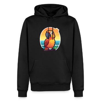 Papagei Lustige Karikatur Kawaii Strand Illustration - Männer Premium Bio Hoodie - Schwarz - Vorne - Nico (187cm)