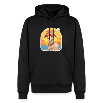 Goat Funny Cartoon Kawaii Beach Illustration - Sweat à capuche Premium bio Homme - noir - Devant - Nico (187cm)