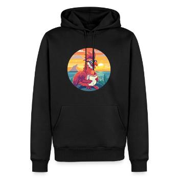 Hahn Niedlich Lustige Karikatur Kawaii Buch Strand - Männer Premium Bio Hoodie - Schwarz - Vorne - Nico (187cm)