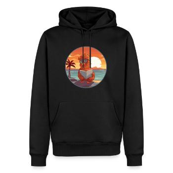 Hahn Niedlich Lustige Karikatur Kawaii Buch Strand - Männer Premium Bio Hoodie - Schwarz - Vorne - Nico (187cm)