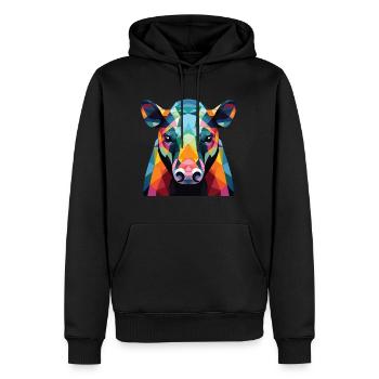 Tapir Buntes Aquarell Tier Haustier Illustration - Männer Premium Bio Hoodie - Schwarz - Vorne - Nico (187cm)