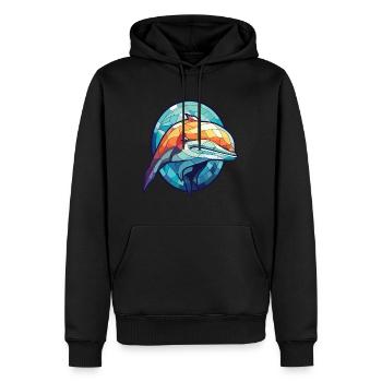 Baleine aquarelle colorée Animal animal de compagnie Illustration - Sweat à capuche Premium bio Homme - noir - Devant - Nico (187cm)