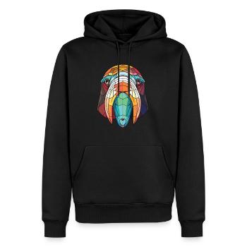 Morse aquarelle colorée Animal animal animal Illustration - Sweat à capuche Premium bio Homme - noir - Devant - Nico (187cm)