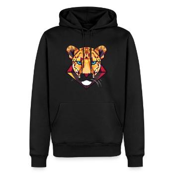 Gepard bunte Aquarell-Tier-Illustration - Männer Premium Bio Hoodie - Schwarz - Vorne - Nico (187cm)
