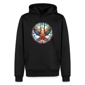 Eagle Colorful Watercolor Animal Pet Illustration - Men’s Premium Organic Hoodie - black - Front - Nico (187cm)