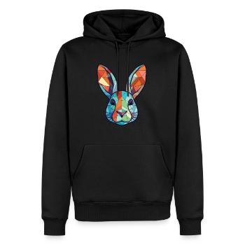 Illustration d’animaux de compagnie aquarelle colorée aquarelle de lapin - Sweat à capuche Premium bio Homme - noir - Devant - Nico (187cm)