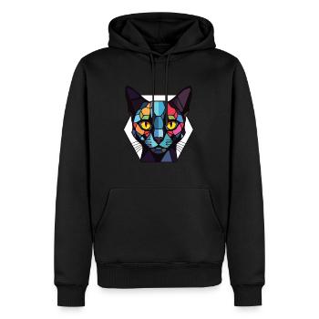 Bombay Cat Breed Illustration aquarelle colorée - Sweat à capuche Premium bio Homme - noir - Devant - Nico (187cm)