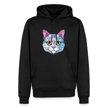Chat d’argent britannique coloré aquarelle pour animaux de compagnie Cartoon - Sweat à capuche Premium bio Homme - noir - Devant - Nico (187cm)