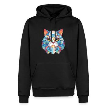 Colorpoint chat persan coloré aquarelle dessin animé - Sweat à capuche Premium bio Homme - noir - Devant - Nico (187cm)