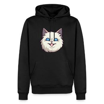 Birmakatze Karikatur Aquarell Illustration - Männer Premium Bio Hoodie - Schwarz - Vorne - Nico (187cm)