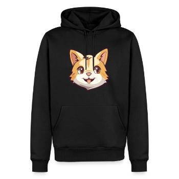 Amerikanisch Polydactyl Katze Karikatur Aquarell Clipart - Männer Premium Bio Hoodie - Schwarz - Vorne - Nico (187cm)