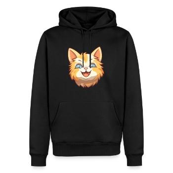 American Bobtail chat dessin animé aquarelle Clipart - Sweat à capuche Premium bio Homme - noir - Devant - Nico (187cm)