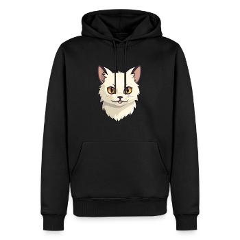Balinesische Katze Cartoon Aquarell Illustration - Männer Premium Bio Hoodie - Schwarz - Vorne - Nico (187cm)