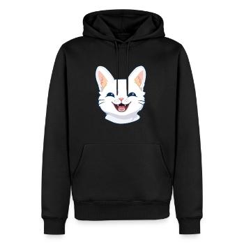 Illustration d’aquarelle de bande dessinée de chat égéen - Sweat à capuche Premium bio Homme - noir - Devant - Nico (187cm)