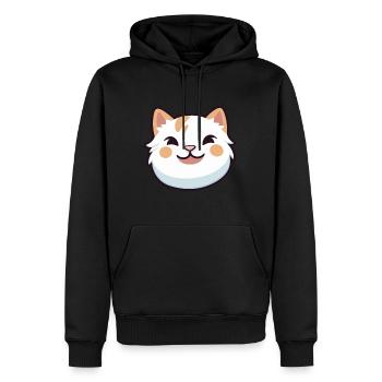 Asiatische Katze Bunte Karikatur Aquarell Illustration - Männer Premium Bio Hoodie - Schwarz - Vorne - Nico (187cm)