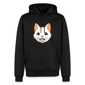 Japanisch Bobtail Katze Karikatur Aquarell Clipart - Männer Premium Bio Hoodie - Schwarz - Vorne - Nico (187cm)