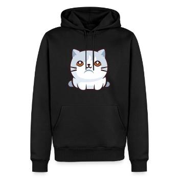 Schottische Falte Kurzhaar Katze Karikatur Aquarell Kunst - Männer Premium Bio Hoodie - Schwarz - Vorne - Nico (187cm)