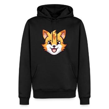 Tiger Katze Bunte Karikatur Aquarell Illustration - Männer Premium Bio Hoodie - Schwarz - Vorne - Nico (187cm)