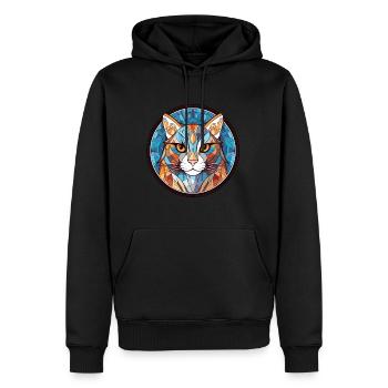 Aegean Cat Breed Colorful Watercolor Illustration - Men’s Premium Organic Hoodie - black - Front - Nico (187cm)