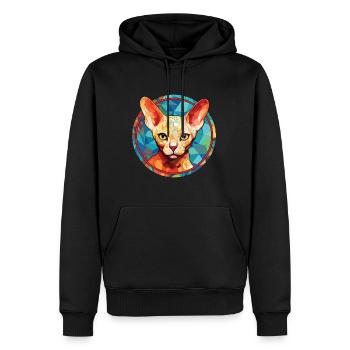 Devon Rex chat aquarelle colorée pour animaux de compagnie Illustration - Sweat à capuche Premium bio Homme - noir - Devant - Nico (187cm)