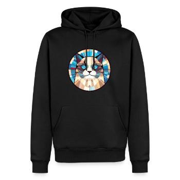 Birma Katze Rasse Bunte Aquarell Illustration - Männer Premium Bio Hoodie - Schwarz - Vorne - Nico (187cm)