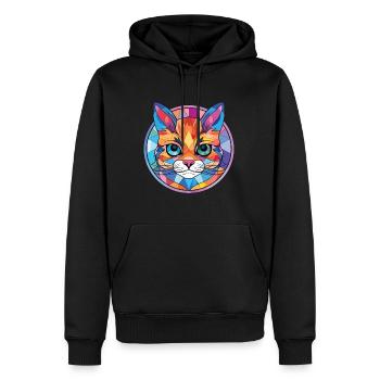 Bambino Cat Breed Illustration aquarelle colorée - Sweat à capuche Premium bio Homme - noir - Devant - Nico (187cm)
