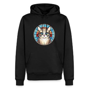 Birma Katze Rasse Bunte Aquarell Illustration - Männer Premium Bio Hoodie - Schwarz - Vorne - Nico (187cm)