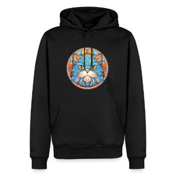 Persische Katze Rasse bunte Aquarell-Illustration - Männer Premium Bio Hoodie - Schwarz - Vorne - Nico (187cm)