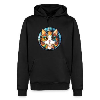 Munchkin-Katze bunte Aquarell-Haustier-Illustration - Männer Premium Bio Hoodie - Schwarz - Vorne - Nico (187cm)
