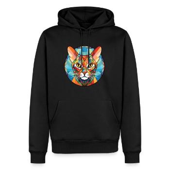Ocicat Cat Breed Illustration aquarelle colorée - Sweat à capuche Premium bio Homme - noir - Devant - Nico (187cm)