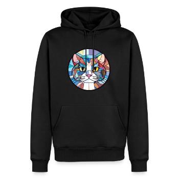 Manx Cat Breed coloré aquarelle Illustration - Sweat à capuche Premium bio Homme - noir - Devant - Nico (187cm)