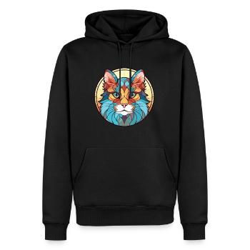 Laperm Cat Breed Illustration aquarelle colorée - Sweat à capuche Premium bio Homme - noir - Devant - Nico (187cm)